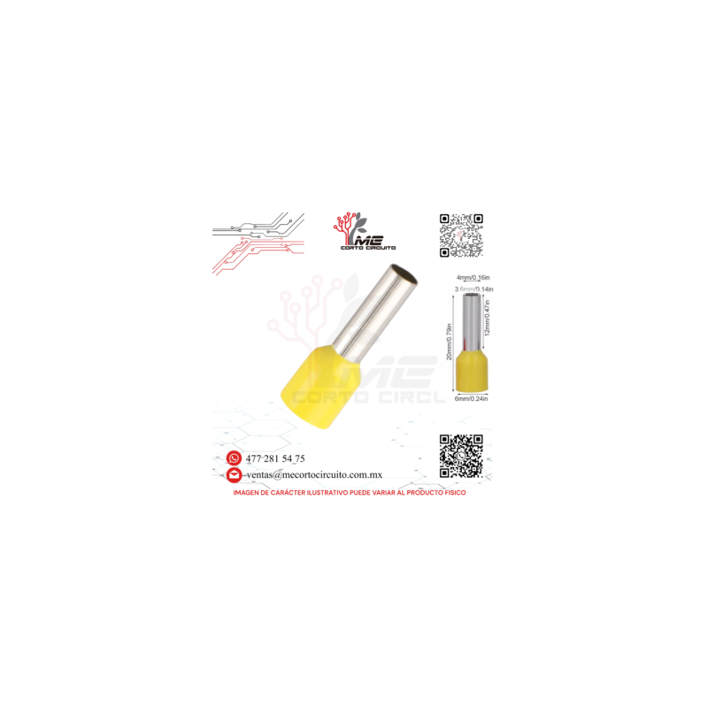 TERMINAL FERRUL C/AISLANTE AMARILLO