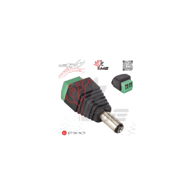 CONECTOR DE CORRIENTE MACHO 3.5MM C/TERMINAL ATORNILLABLE