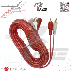 CABLE PARA AUDIO RCA 2 PLUG EN L – 2 PLUG RECTO