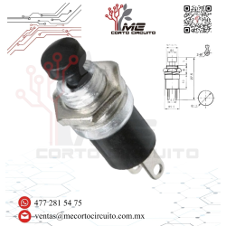 SWITCH MINI NC NEGRO 3A 125V