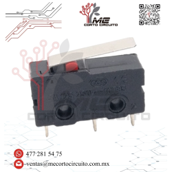 MICRO SWITCH 3 PINES CON LAMINA 3A 250V