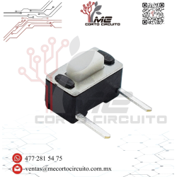 PUSH BUTTON RECTANGULAR 2 PINES EN L 5 MM