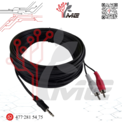 CABLE PARA AUDIO 2 RCA MACHO -1 PLUG 3.5mm