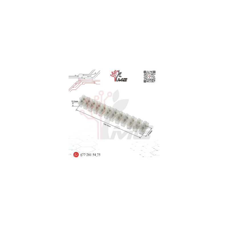 BANCO DE TERMINALES 2 FILAS 24 TORNILLOS