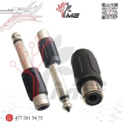 ADAPTADOR JACK RCA A PLUG 6.3mm MONO