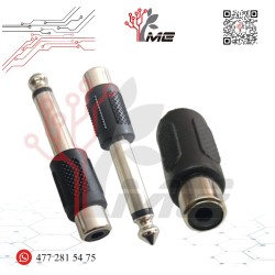 ADAPTADOR JACK RCA A PLUG 6.3mm MONO