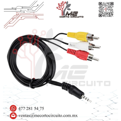 CABLE RCA 3 PLUG – 1 PLUG 3.5 MM 1.8M