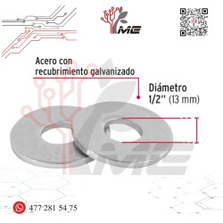 ARANDELA DE ACERO GALVANIZADO 1/4