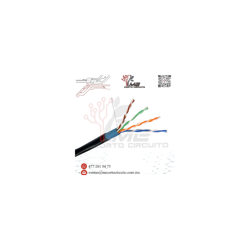 1 METRO DE CABLE UTP 4 PARES CAT6 BLINDADO
