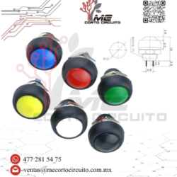 PUSH BUTTON REDONDO 12MM 1A 250V