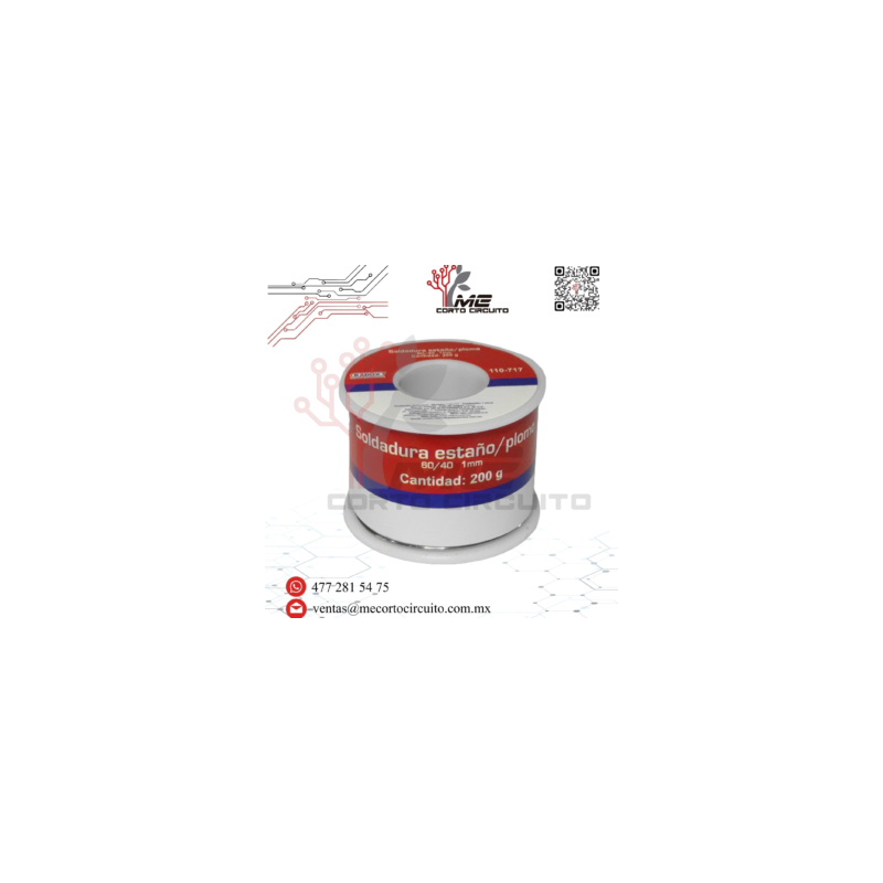 ROLLO DE SOLDADURA 60/40 1 mm 200 GRAMOS
